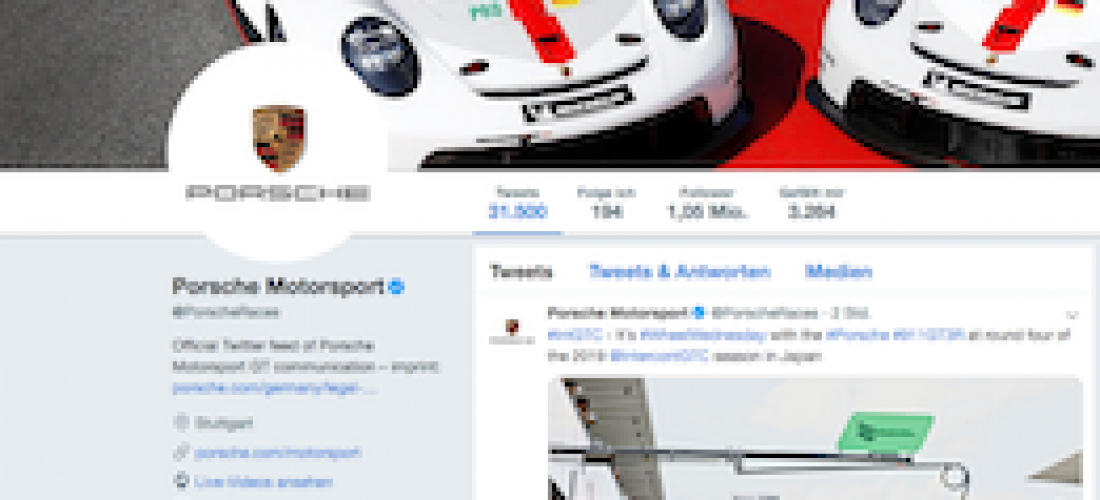 Porsche Motorsport Twitter Kanal